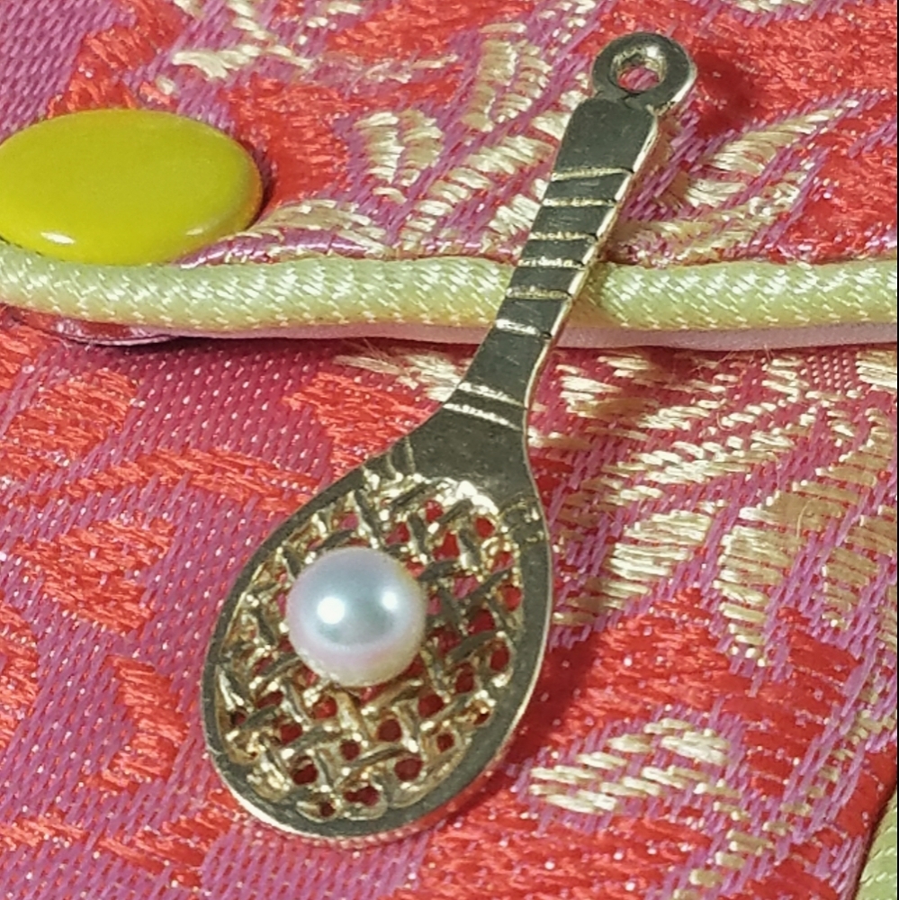14K Gold Tennis Racket Charm